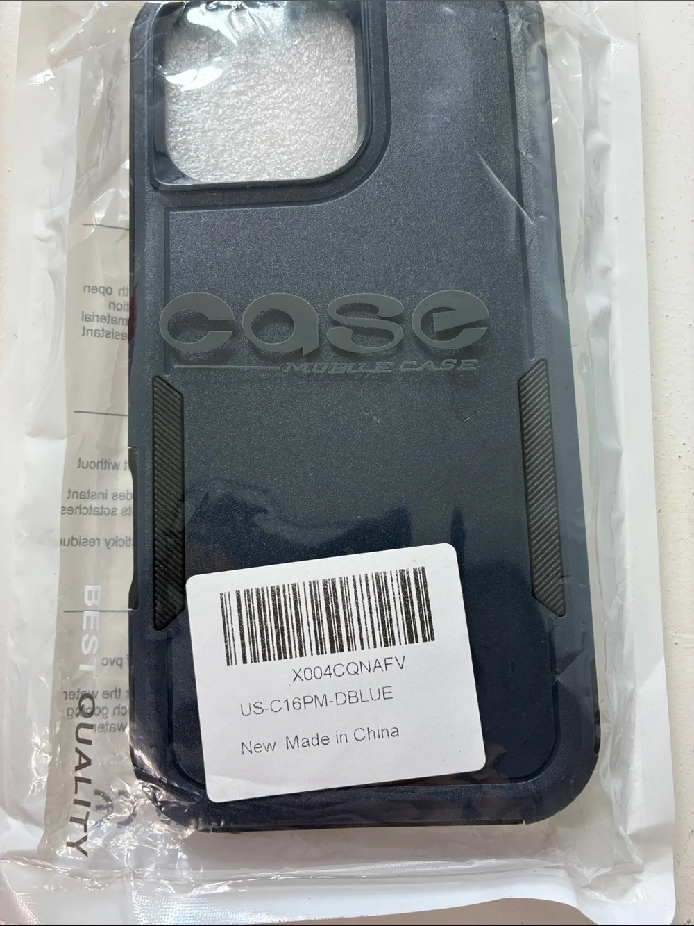 iPhone 16 Pro Max Navy Blue Protective Case with Screen Protector